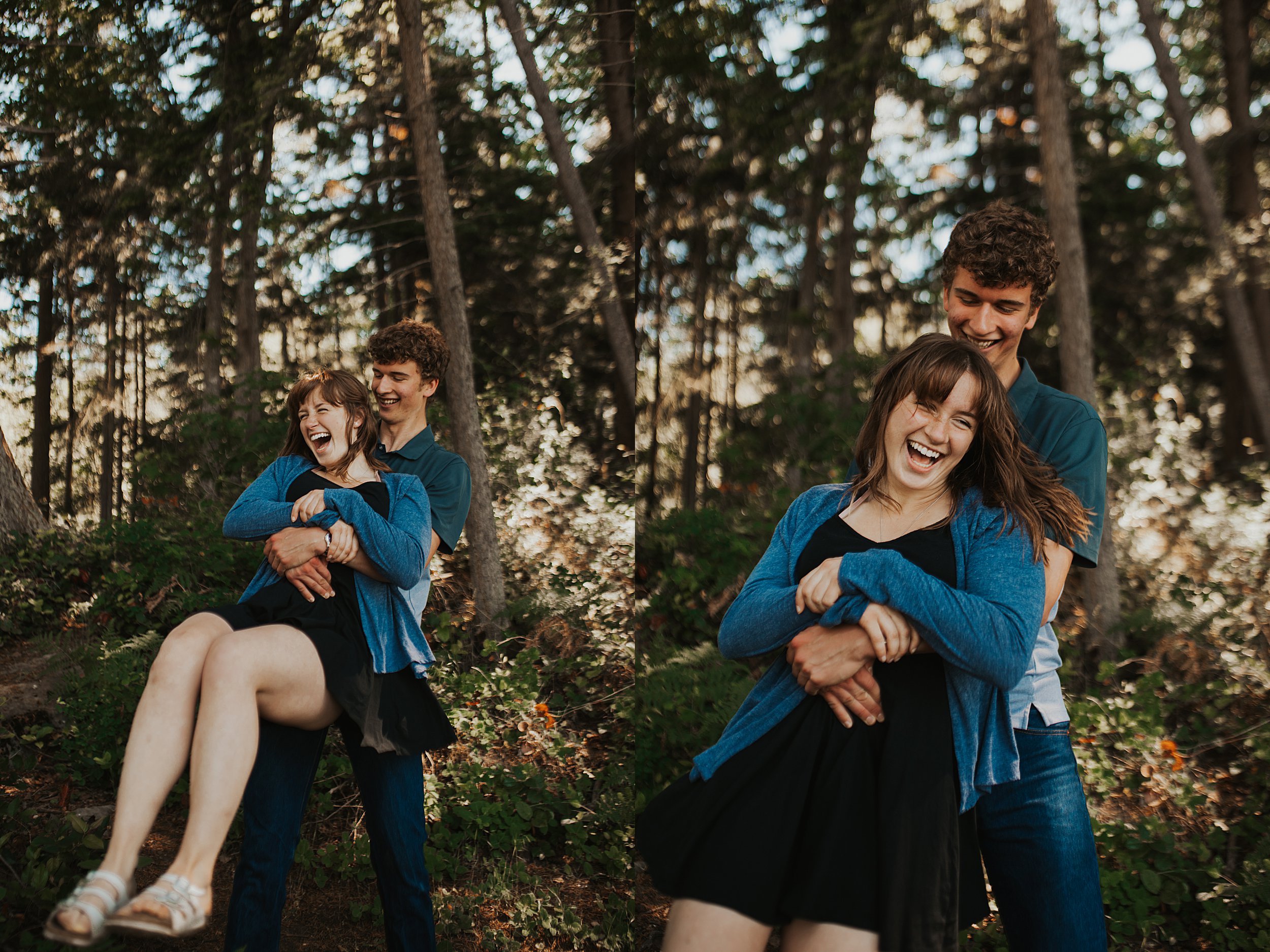 bellingham spring couples session in the rainforest
