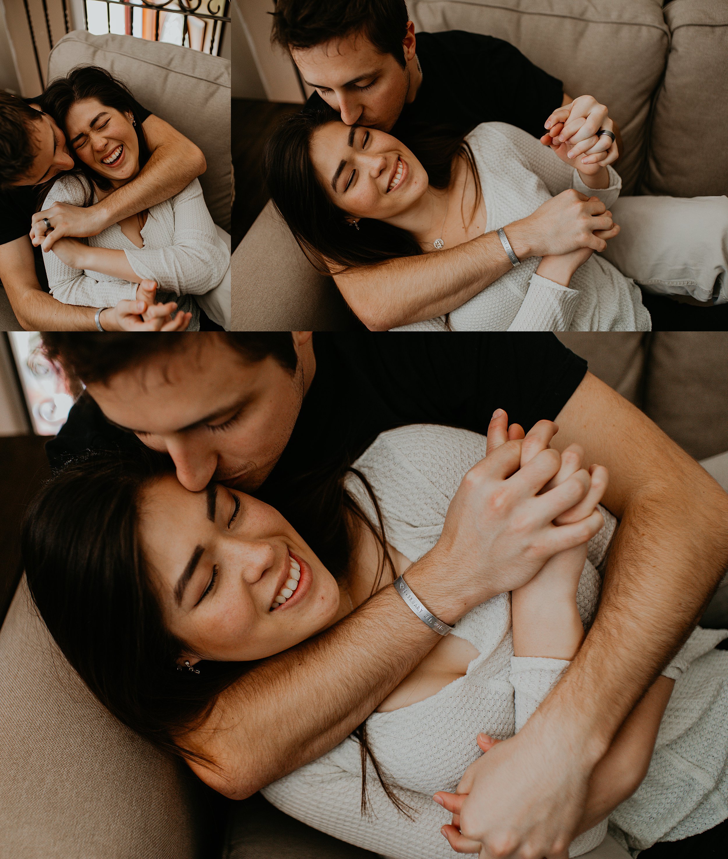 snuggly spokane couples in-home session