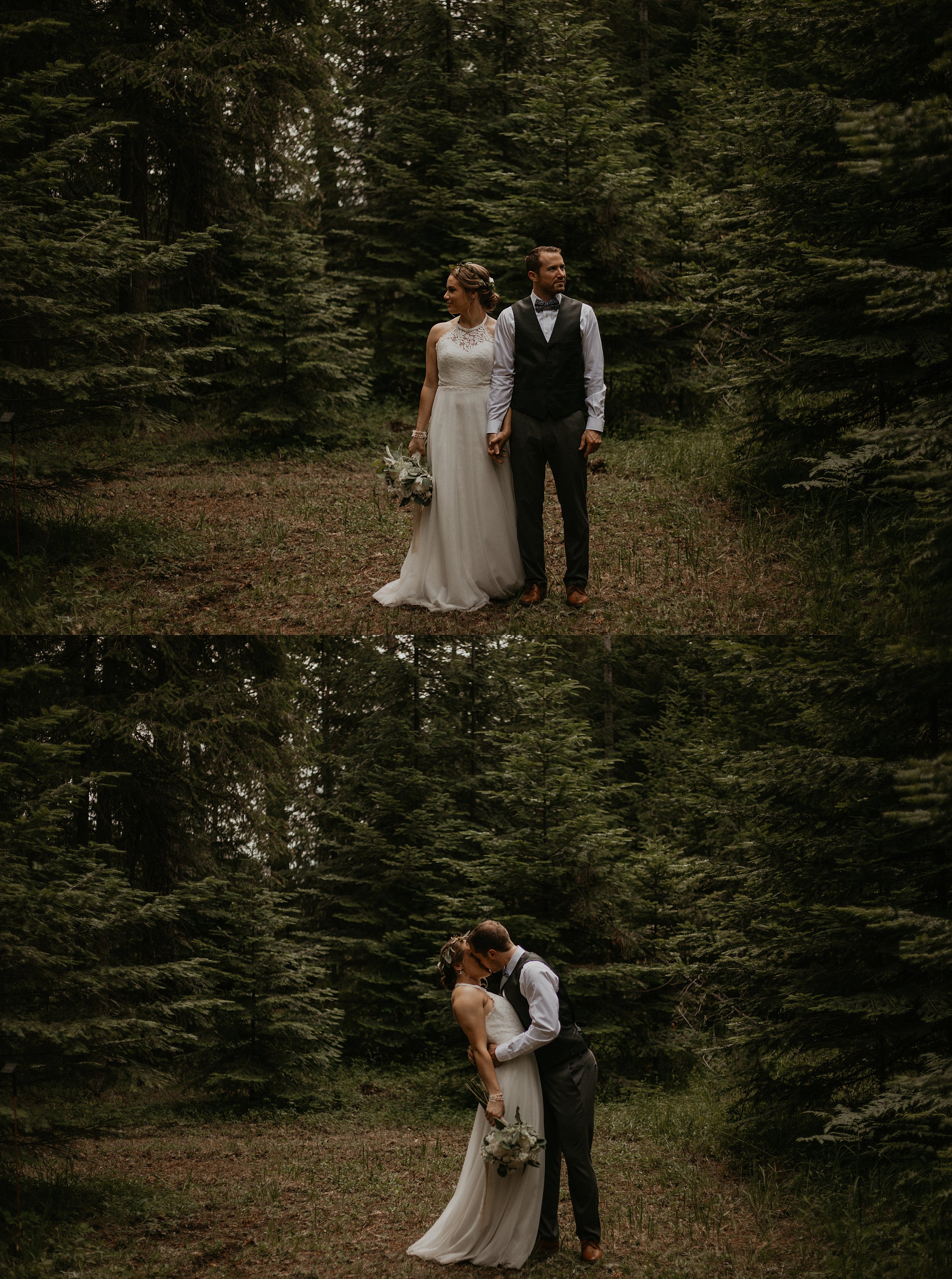 romantic, moody spokane forest wedding