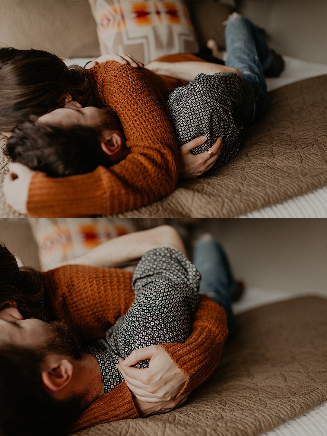 warm & cozy in-home oregon couples session