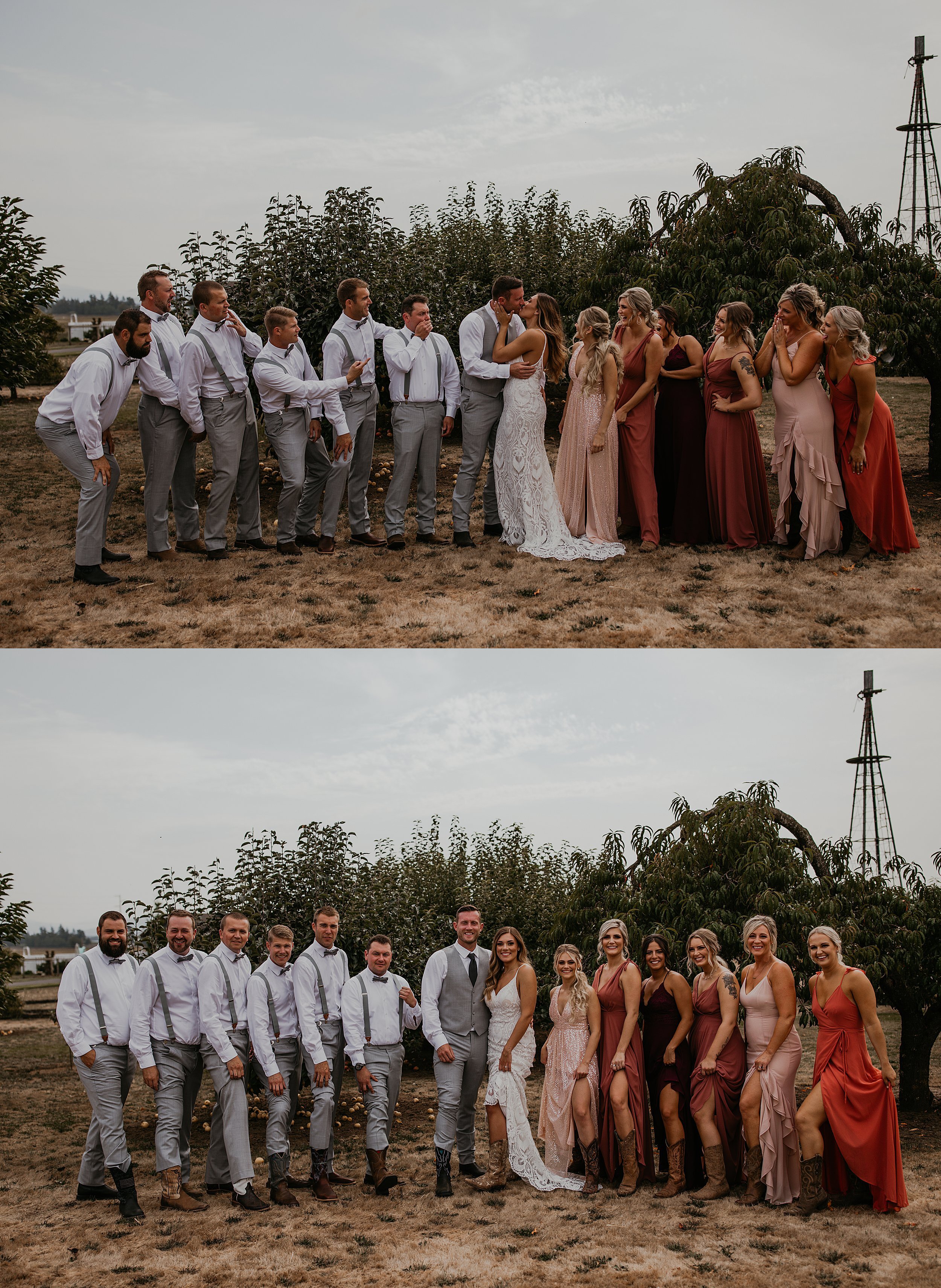 rustic bellingham farm wedding bridal party