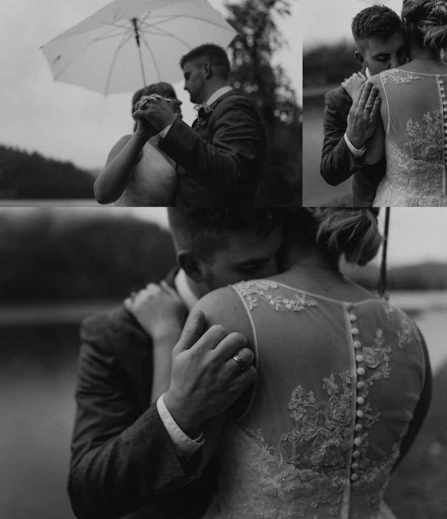 rainy romantic pnw fall wedding